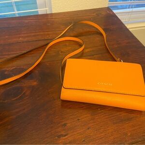 Coach Orange Crossbody wallet